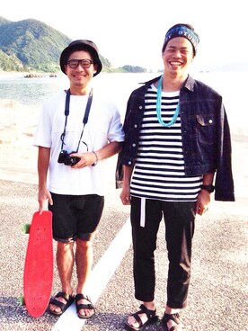「BEAMS BOY（ビームスボーイ）のアイテム（アクセサリー）」を使った、satoshi moriさん（メンズ・173cm）の夏コーディネート