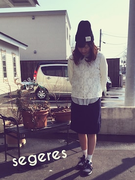 「hunch（ハンチ）のアイテム」を使った、segeresさん（レディース・163cm）の冬コーディネート