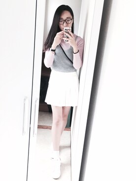 「mixxmixのアイテム（その他トップス）」を使った、Tien Tien Wuさん（レディース・167cm）の春コーディネート