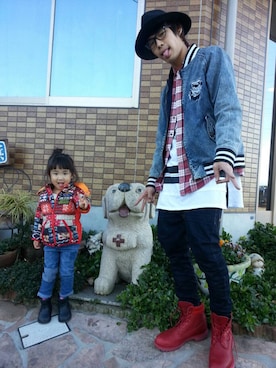 「GLOBAL WORK（グローバルワーク）のフェルトロングブリムハット/705078（ハット）」を使った、KAKEさん（メンズ・178cm）の冬コーディネート