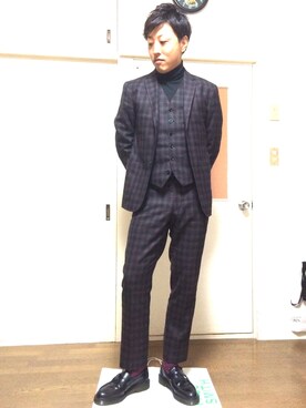 「ユナイテッドアローズ」｜「アイテム（その他シューズ）」を使った、共亮さん（メンズ・177cm）の冬コーディネート