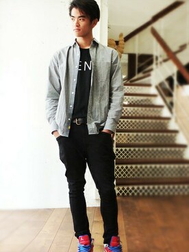 「BEN DAVIS/PROJECT LINE（ベンデイビスプロジェクトライン）のアイテム」を使った、リョウさん（メンズ・175cm）の春コーディネート