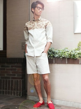 「BEN DAVIS/PROJECT LINE（ベンデイビスプロジェクトライン）のアイテム」を使った、リョウさん（メンズ・175cm）の春コーディネート