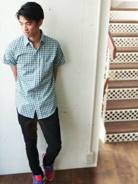 「BEN DAVIS/PROJECT LINE（ベンデイビスプロジェクトライン）のアイテム」を使った、リョウさん（メンズ・175cm）の春コーディネート