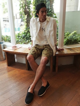「BEN DAVIS/PROJECT LINE（ベンデイビスプロジェクトライン）のアイテム（帽子）」を使った、リョウさん（メンズ・175cm）の春コーディネート