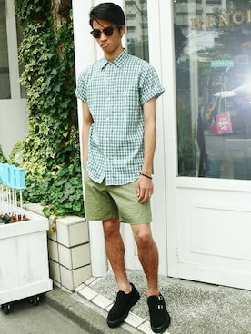 「BEN DAVIS/PROJECT LINE（ベンデイビスプロジェクトライン）のアイテム」を使った、リョウさん（メンズ・175cm）の夏コーディネート