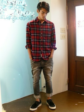 「BEN DAVIS/PROJECT LINE（ベンデイビスプロジェクトライン）のアイテム」を使った、リョウさん（メンズ・175cm）の夏コーディネート