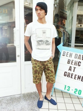 「BEN DAVIS/PROJECT LINE（ベンデイビスプロジェクトライン）のアイテム」を使った、リョウさん（メンズ・175cm）の夏コーディネート