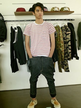 「BEN DAVIS/PROJECT LINE（ベンデイビスプロジェクトライン）のアイテム」を使った、リョウさん（メンズ・175cm）の夏コーディネート