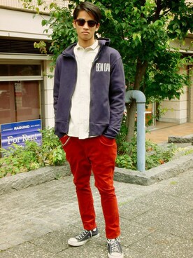 「BEN DAVIS/PROJECT LINE（ベンデイビスプロジェクトライン）のアイテム」を使った、リョウさん（メンズ・175cm）の秋コーディネート