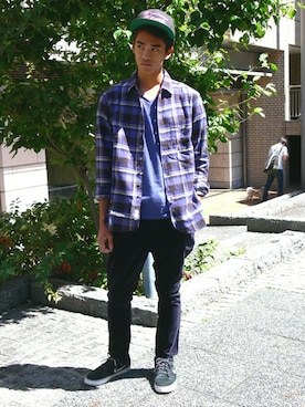 「BEN DAVIS/PROJECT LINE（ベンデイビスプロジェクトライン）のアイテム」を使った、リョウさん（メンズ・175cm）の秋コーディネート