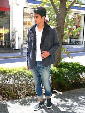 「BEN DAVIS/PROJECT LINE（ベンデイビスプロジェクトライン）のアイテム」を使った、リョウさん（メンズ・175cm）の秋コーディネート