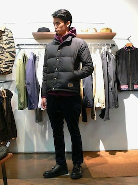 「BEN DAVIS/PROJECT LINE（ベンデイビスプロジェクトライン）のアイテム」を使った、リョウさん（メンズ・175cm）の冬コーディネート