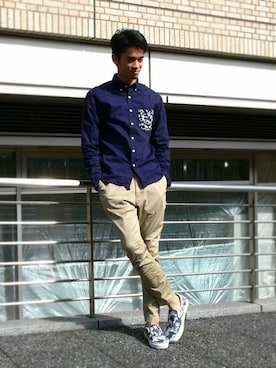 「BEN DAVIS/PROJECT LINE（ベンデイビスプロジェクトライン）のアイテム」を使った、リョウさん（メンズ・175cm）の冬コーディネート