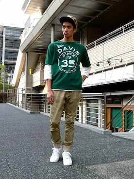 「BEN DAVIS/PROJECT LINE（ベンデイビスプロジェクトライン）のアイテム（帽子）」を使った、リョウさん（メンズ・175cm）の冬コーディネート