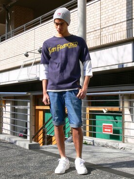 「BEN DAVIS（ベンデイビス）のアイテム（帽子）」を使った、リョウさん（メンズ・175cm）の春コーディネート
