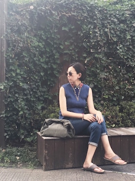 「ラフスタイル」｜「アイテム（ビーチサンダル）」を使った、stylist komakiさん（レディース・162cm）の夏コーディネート