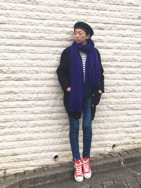 「NINE（ナイン）のアイテム（ダウンジャケット/コート）」を使った、stylist komakiさん（レディース・162cm）の秋コーディネート