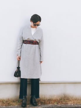 「NINE（ナイン）のアイテム（ブーツ）」を使った、stylist komakiさん（レディース・162cm）の冬コーディネート