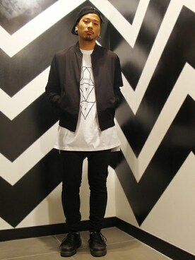「TOPMAN（トップマン）のアイテム（ブルゾン）」を使った、かじさん（メンズ・177cm）の秋コーディネート