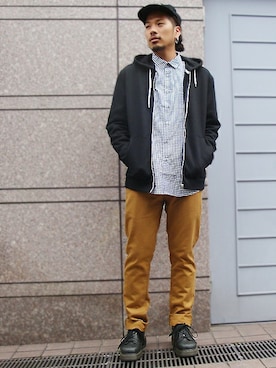 「TOPMAN（トップマン）のアイテム」を使った、かじさん（メンズ・177cm）の秋コーディネート