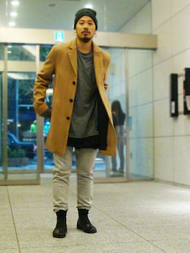 「TOPMAN（トップマン）のアイテム」を使った、かじさん（メンズ・177cm）の冬コーディネート