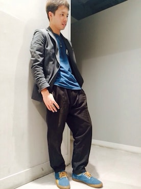 「カラーTシャツ」｜「アイテム（ジャケット/アウター）」を使った、N.Yさん（メンズ・165cm）の秋コーディネート