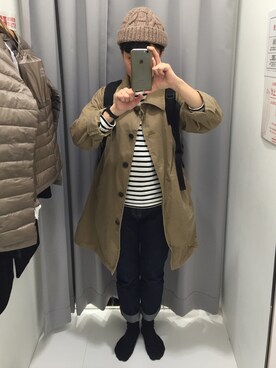 「LEPSIM（レプシィム）のアイテム（ステンカラーコート）」を使った、K  R  Mさん（レディース・154cm）の冬コーディネート