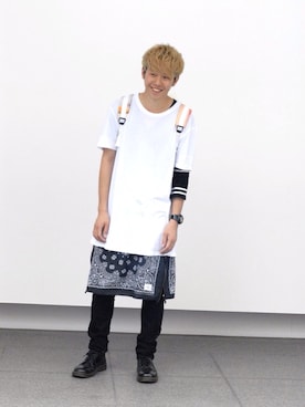 「macromauro（マクロマウロ）のアイテム（財布/小物）」を使った、新井航  OCEAN TOKYOさん（メンズ・177cm）の夏コーディネート
