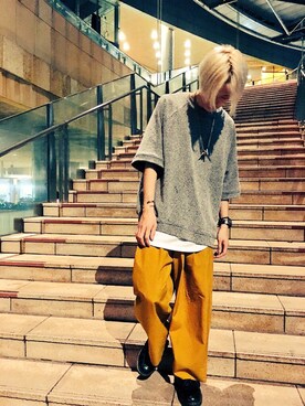 「SASQUATCHfabrix.（サスクワァッチファブリックス）のアイテム」を使った、新井航  OCEAN TOKYOさん（メンズ・177cm）の秋コーディネート