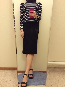 「MANGO（マンゴ）のアイテム（スカート、ブラック系）」を使った、有只肥兔儿さん（レディース・165cm）の冬コーディネート