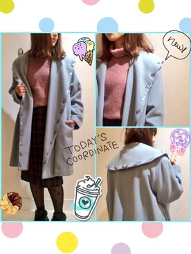 「シャーベットカラー」｜「アイテム（ジャケット/アウター）」を使った、shirayuriiiiiiiさん（レディース・158cm）の冬コーディネート