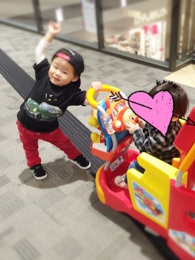 「US（アス）のアイテム（帽子）」を使った、eitoさん（キッズ・90cm）の春コーディネート