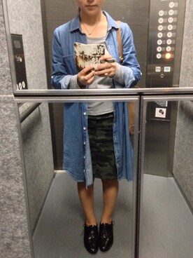 「アイテム（シャツワンピース）」を使った、Yuka さん（レディース・150cm・20代）の秋コーディネート