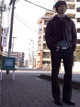 「EDIFICE（エディフィス）のアイテム（キャスケット）」を使った、Yoshiaki Takewakaさん（メンズ・169cm）の冬コーディネート