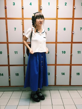 「マリン」｜「アイテム（ブーティ）」を使った、Dさん（レディース・155cm）の秋コーディネート