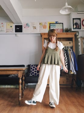 「MERLOT（メルロー）のアイテム（キャミソール）」を使った、Dさん（レディース・155cm）の夏コーディネート