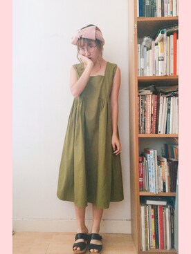 「MONKI（モンキ）のアイテム（シューズ）」を使った、Dさん（レディース・155cm）の夏コーディネート