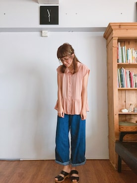 「MONKI（モンキ）のアイテム（シューズ）」を使った、Dさん（レディース・155cm）の夏コーディネート