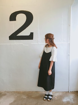 「MONKI（モンキ）のアイテム（シューズ）」を使った、Dさん（レディース・155cm）の秋コーディネート