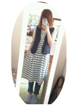 「ニコアンド」｜「アイテム（その他トップス）」を使った、asmさん（レディース・157cm）の冬コーディネート