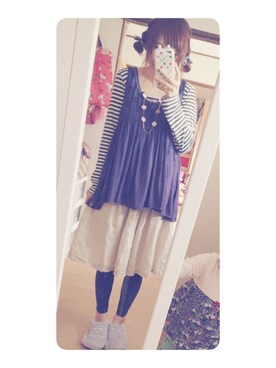 「B.L.U.E（ビーエルユーイー）のアイテム（パンツ）」を使った、asmさん（レディース・157cm）の夏コーディネート