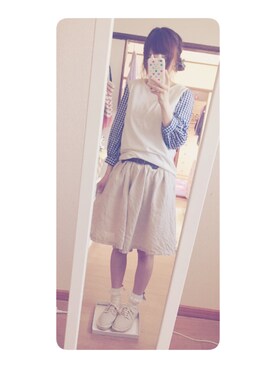 「B.L.U.E（ビーエルユーイー）のアイテム（パンツ）」を使った、asmさん（レディース・157cm）の夏コーディネート