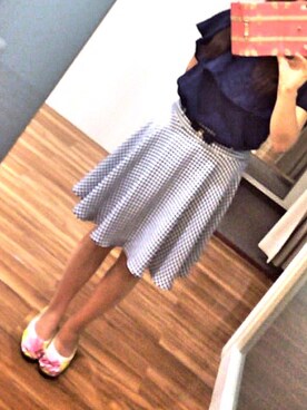 「no brand（ノーブランド）のアイテム（シューズ、イエロー系）」を使った、☆Ma★さん（レディース・153cm）の夏コーディネート