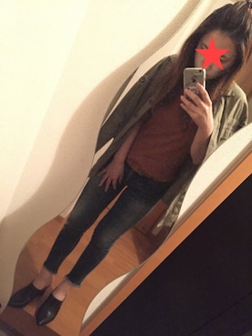 「Ungrid（アングリッド）のインディゴフレイドヘムストスリ（デニムパンツ）」を使った、a.z.uさん（レディース・160cm）の秋コーディネート