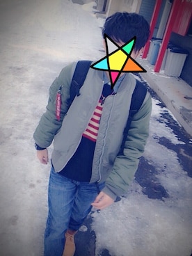 「ALPHA（アルファ）のアイテム（その他アウター）」を使った、YuTaさん（メンズ・170cm）の冬コーディネート