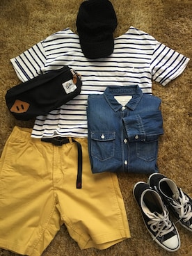 「elope（イロープ）のアイテム」を使った、まるちゃんさん（レディース・157cm）の夏コーディネート