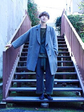 「FACTOTUM（ファクトタム）のアイテム（その他アウター）」を使った、ゆーたまるさん（メンズ・173cm）の春コーディネート
