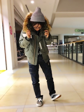 「TYPE BLUE（タイプブルー）のアイテム（パンツ）」を使った、Yasさん（レディース・156cm）の秋コーディネート