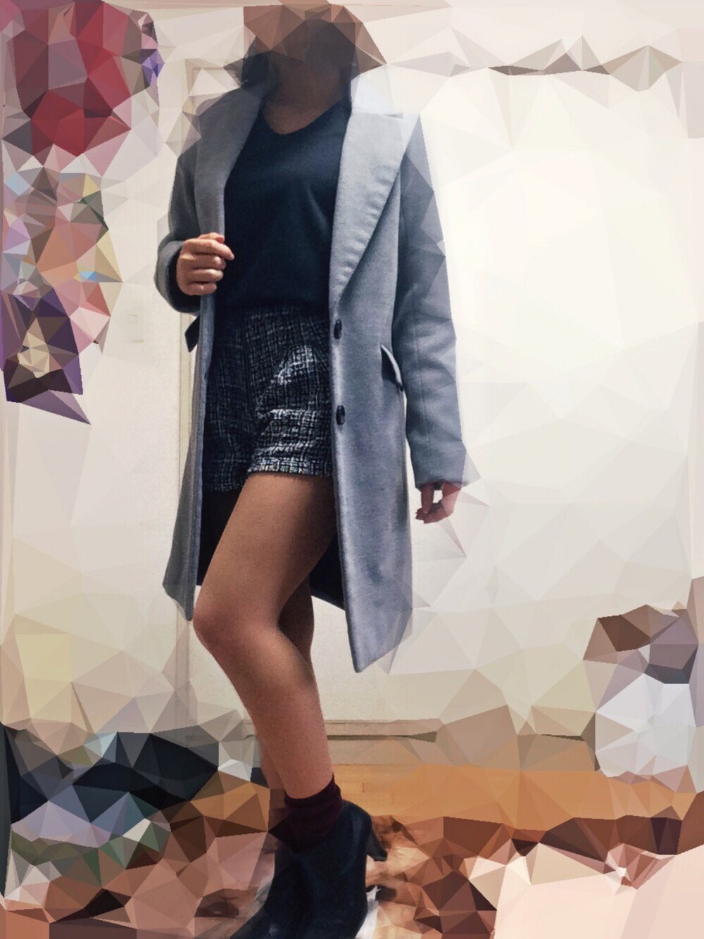 「冬、ootd、コート、モノトーン、JK2、fashion」｜「GRLのアイテム（Tシャツ/カットソー、ブラック系）」を使った、ayumiiiさん（レディース・156cm）の秋コーディネートの1枚目の写真